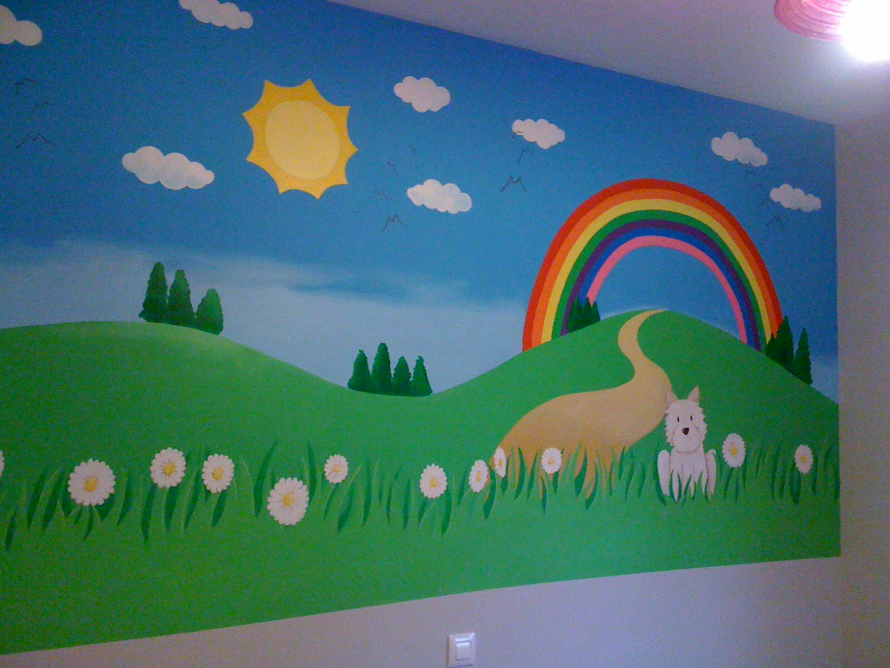 mural paisaje para dormitorio infantil